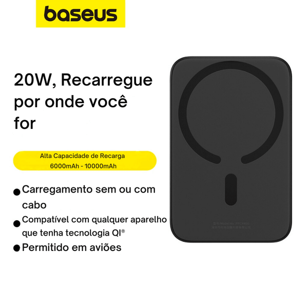 Carregador Portátil Magnético por Indução Baseus® - Conectta Web